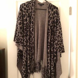 Leopard sweater poncho